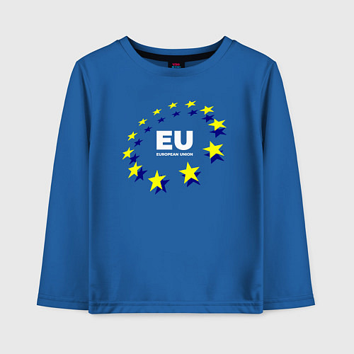 Детский лонгслив Логотип Европейского союза / Синий – фото 1