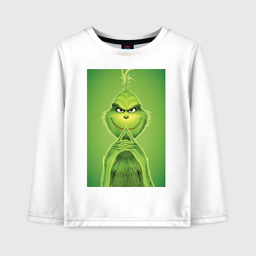 Детский лонгслив Коварный Гринч похититель Рождества / Белый – фото 1