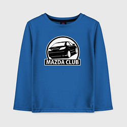 Лонгслив хлопковый детский Mazda club, цвет: синий