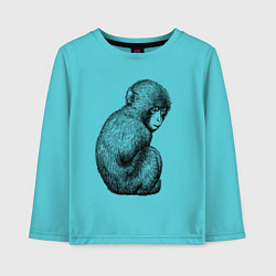 Лонгслив хлопковый детский Мартышка малыш, цвет: бирюзовый