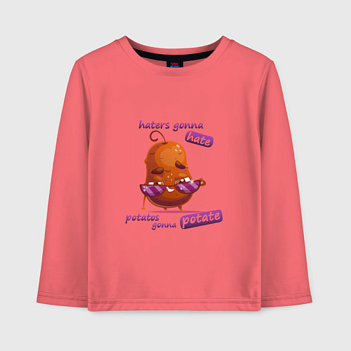 Детский лонгслив Potate gonna potate / Коралловый – фото 1