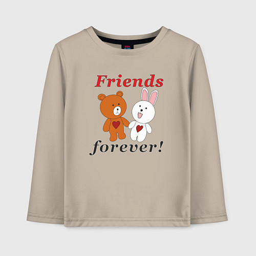 Детский лонгслив Friends forever / Миндальный – фото 1