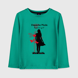 Лонгслив хлопковый детский Depeche Mode - Happiest Girl Collage, цвет: зеленый