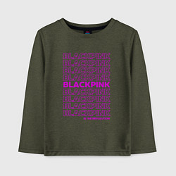 Лонгслив хлопковый детский Blackpink kpop - музыкальная группа из Кореи, цвет: меланж-хаки