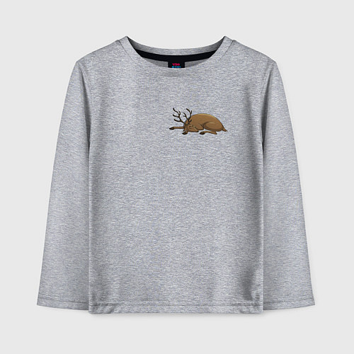Детский лонгслив Спящий олень / Меланж – фото 1