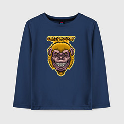 Лонгслив хлопковый детский Yellow crazy monkey, цвет: тёмно-синий