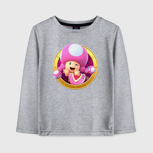 Детский лонгслив Тоад девочка значок / Меланж – фото 1