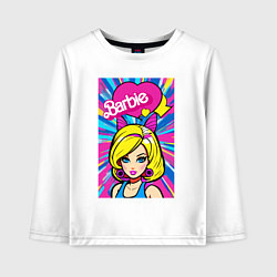 Лонгслив хлопковый детский Barbie - pop art, цвет: белый