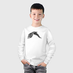 Лонгслив хлопковый детский Орёл в полёте, цвет: белый — фото 2