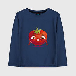 Лонгслив хлопковый детский Милая помидорка, цвет: тёмно-синий