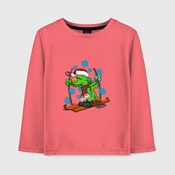 Лонгслив хлопковый детский Год зелёного дракона 2024, цвет: коралловый