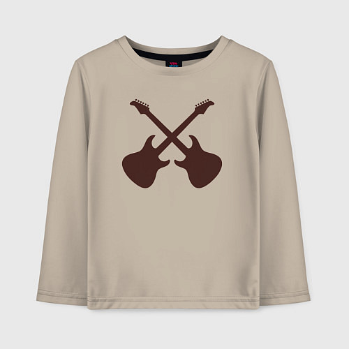 Детский лонгслив Guitars style / Миндальный – фото 1