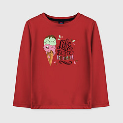 Детский лонгслив Life is better with ice cream