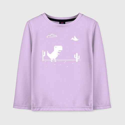 Детский лонгслив Динозавр гугл хром Дино / Лаванда – фото 1