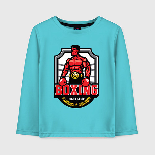 Детский лонгслив Fignt club boxing / Бирюзовый – фото 1