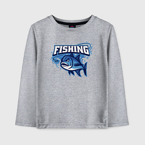 Детский лонгслив Fishing style / Меланж – фото 1