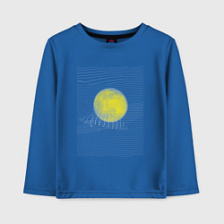 Лонгслив хлопковый детский Луна абстракция, цвет: синий