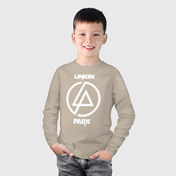 Лонгслив хлопковый детский Linkin Park logo, цвет: миндальный — фото 2