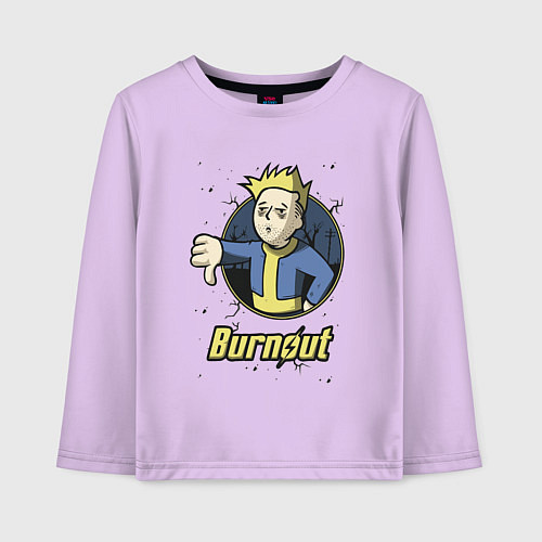 Детский лонгслив Burnout - vault boy / Лаванда – фото 1