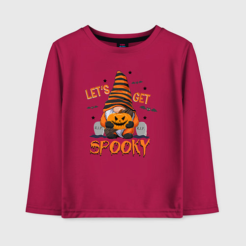 Детский лонгслив Lets get spooky / Маджента – фото 1