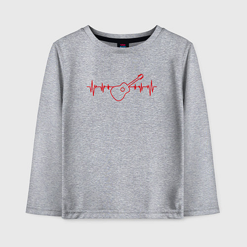 Детский лонгслив Пульс гитары / Меланж – фото 1