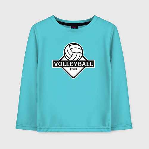 Детский лонгслив Volleyball club / Бирюзовый – фото 1