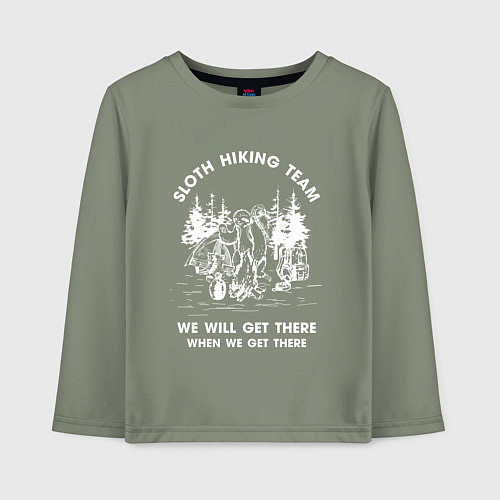 Детский лонгслив Slow hiking team wite / Авокадо – фото 1