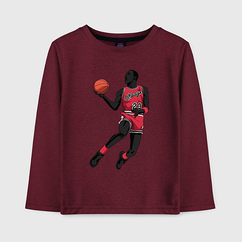 Детский лонгслив Retro Jordan / Меланж-бордовый – фото 1