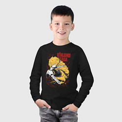 Лонгслив хлопковый детский Торфин, цвет: черный — фото 2