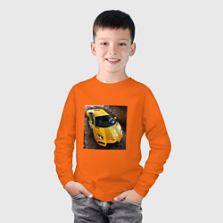 Лонгслив хлопковый детский Ламба, цвет: оранжевый — фото 2