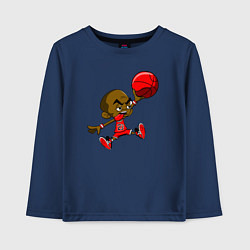 Лонгслив хлопковый детский Baby Jordan, цвет: тёмно-синий