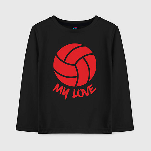 Детский лонгслив Volleyball my love / Черный – фото 1