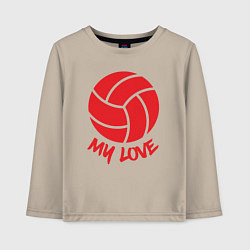 Детский лонгслив Volleyball my love