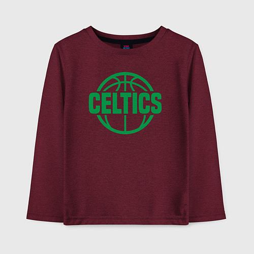 Детский лонгслив Celtics ball / Меланж-бордовый – фото 1