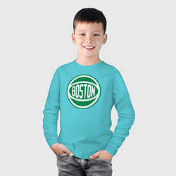 Лонгслив хлопковый детский Ball Celtics, цвет: бирюзовый — фото 2