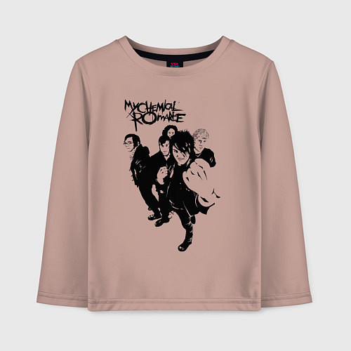 Детский лонгслив My chemical romance rock / Пыльно-розовый – фото 1