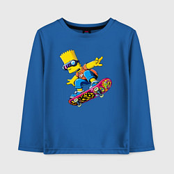 Лонгслив хлопковый детский Bart Simpson on a skateboard - extreme, цвет: синий