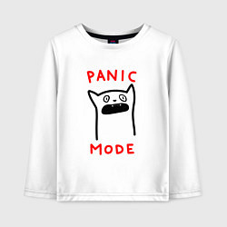 Лонгслив хлопковый детский Panic mode - котик, цвет: белый