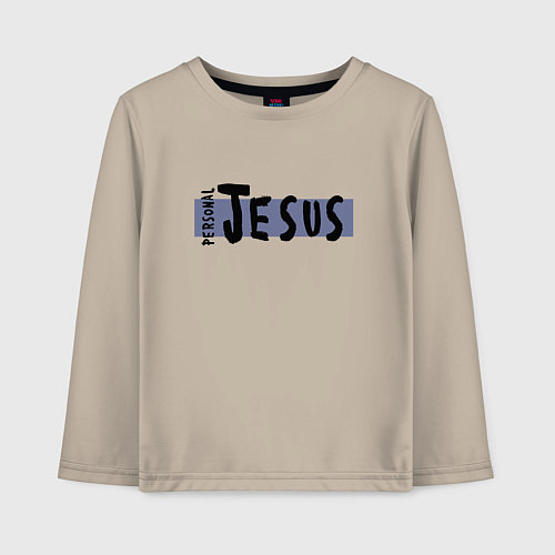 Детский лонгслив Depeche Mode - personal jesus logo / Миндальный – фото 1