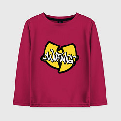 Лонгслив хлопковый детский Wu tang - logo, цвет: маджента