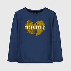 Лонгслив хлопковый детский Tiger style, цвет: тёмно-синий