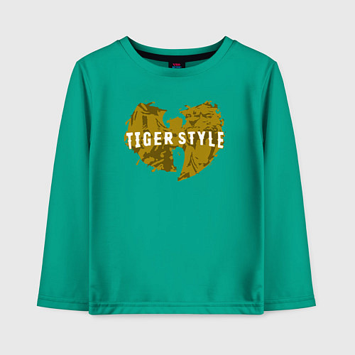 Детский лонгслив Tiger style / Зеленый – фото 1