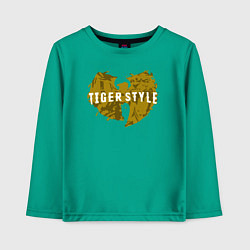 Лонгслив хлопковый детский Tiger style, цвет: зеленый