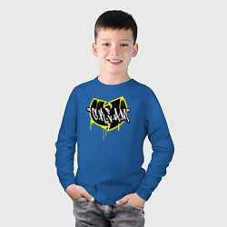 Лонгслив хлопковый детский Wu-Tang cream, цвет: синий — фото 2