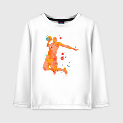 Лонгслив хлопковый детский Orange basketball, цвет: белый