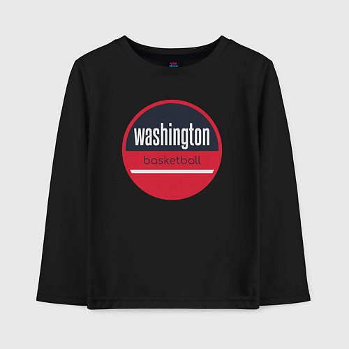 Детский лонгслив Washington basketball / Черный – фото 1