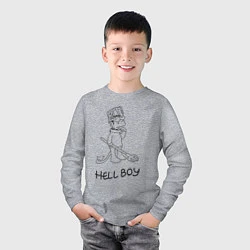 Лонгслив хлопковый детский Bart hellboy Lill Peep, цвет: меланж — фото 2