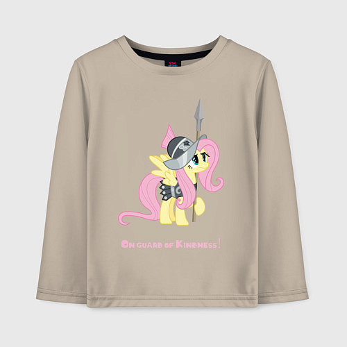Детский лонгслив Флаттершай на страже добра / Миндальный – фото 1