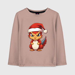 Лонгслив хлопковый детский Дракон огненный малыш, цвет: пыльно-розовый