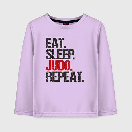 Детский лонгслив Eat sleep judo repeat / Лаванда – фото 1